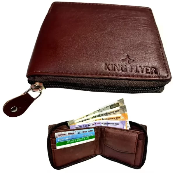 KINGFLYER® FULL CHAIN BLACK MEN PU LEATHER MEN'S WALLET