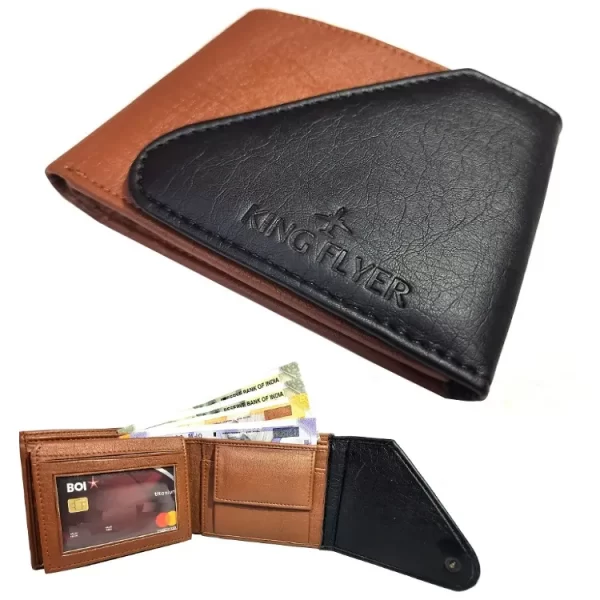 KINGFLYER® TRIFOLD MULTICOLOR MEN PU LEATHER MEN'S WALLET