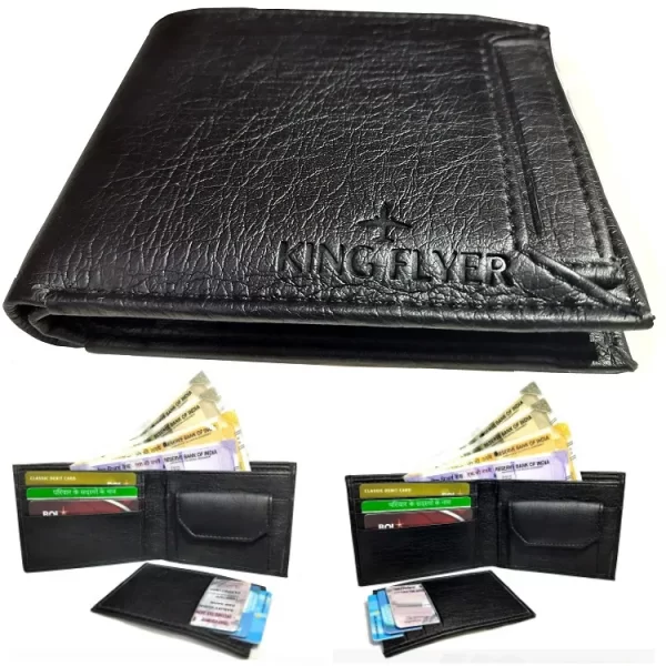 KINGFLYER® UC BLACK MEN PU LEATHER WALLET